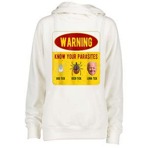 Know Your Parasites Joe Biden Womens Funnel Neck Pullover Hood