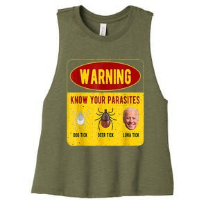 Know Your Parasites Joe Biden Women's Racerback Cropped Tank