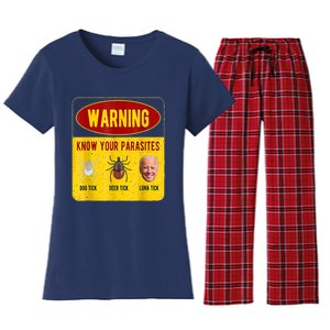 Know Your Parasites Joe Biden Women's Flannel Pajama Set