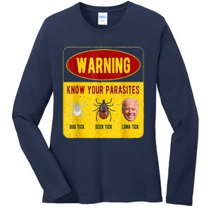 Know Your Parasites Joe Biden Ladies Long Sleeve Shirt