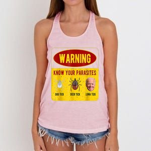 Know Your Parasites Joe Biden Women's Knotted Racerback Tank