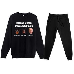 Know Your Parasites Joe Biden Premium Crewneck Sweatsuit Set