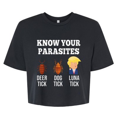 Know Your Parasites Antitrump Funny Luna Tick Resist Bella+Canvas Jersey Crop Tee