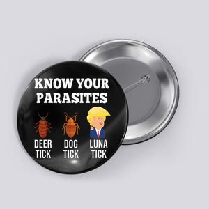 Know Your Parasites Antitrump Funny Luna Tick Resist Button