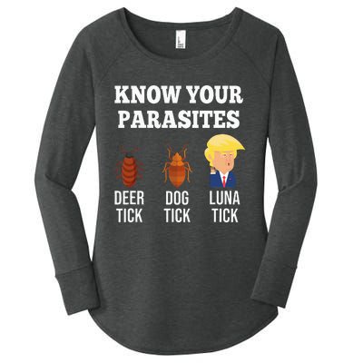 Know Your Parasites Antitrump Funny Luna Tick Resist Women's Perfect Tri Tunic Long Sleeve Shirt