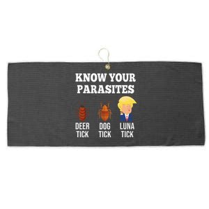 Know Your Parasites Antitrump Funny Luna Tick Resist Large Microfiber Waffle Golf Towel