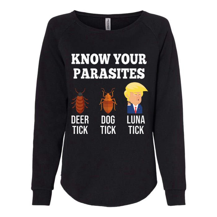 Know Your Parasites Antitrump Funny Luna Tick Resist Womens California Wash Sweatshirt