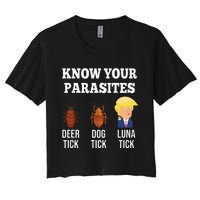 Know Your Parasites Antitrump Funny Luna Tick Resist Women's Crop Top Tee