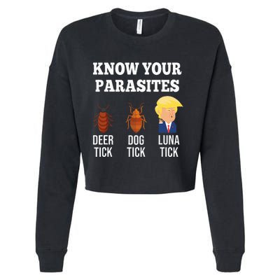 Know Your Parasites Antitrump Funny Luna Tick Resist Cropped Pullover Crew