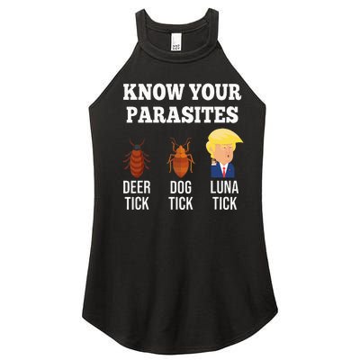 Know Your Parasites Antitrump Funny Luna Tick Resist Women's Perfect Tri Rocker Tank