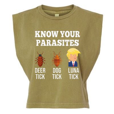 Know Your Parasites Antitrump Funny Luna Tick Resist Garment-Dyed Women's Muscle Tee