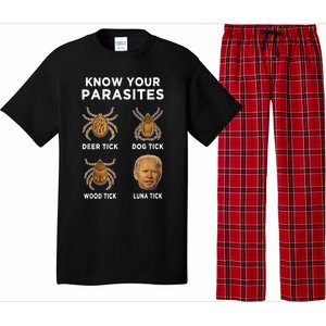 Know Your Parasites Anti Joe Biden Funny (Front) Pajama Set