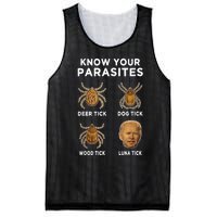 Know Your Parasites Anti Joe Biden Funny (Front) Mesh Reversible Basketball Jersey Tank