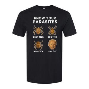 Know Your Parasites Anti Joe Biden Funny (Front) Softstyle CVC T-Shirt