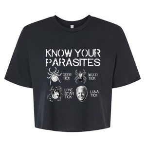 Know Your Parasites Tick Biden Classic Bella+Canvas Jersey Crop Tee