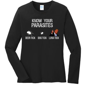 Know Your Parasites Deer Tick Dog Tick Luna Tick Ladies Long Sleeve Shirt