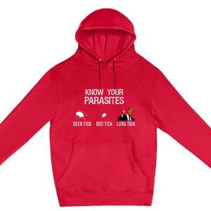 Know Your Parasites Deer Tick Dog Tick Luna Tick Premium Pullover Hoodie