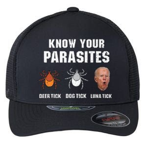 Know Your Parasites Anti Joe Biden Flexfit Unipanel Trucker Cap