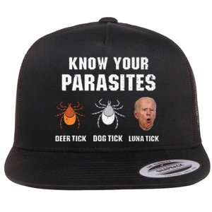 Know Your Parasites Anti Joe Biden Flat Bill Trucker Hat