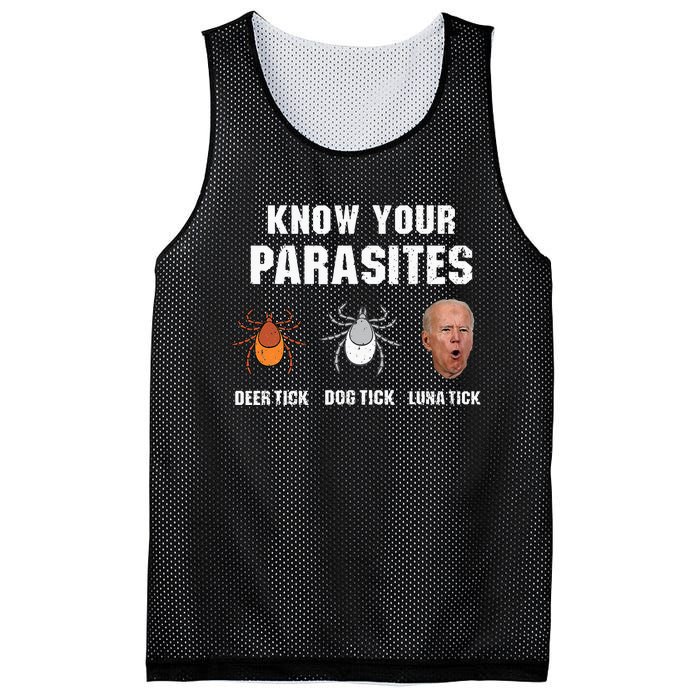 Know Your Parasites Anti Joe Biden Mesh Reversible Basketball Jersey Tank