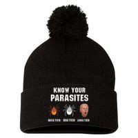 Know Your Parasites Anti Joe Biden Pom Pom 12in Knit Beanie