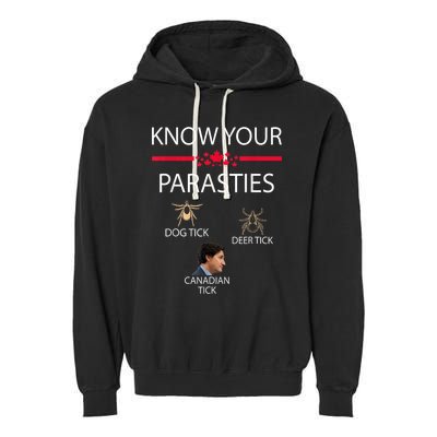 Know Your Parasites Dog Tick Deer Tick Canadian Tick Garment-Dyed Fleece Hoodie