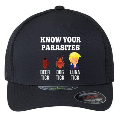 Know Your Parasites Antitrump Funny Luna Tick Resist Flexfit Unipanel Trucker Cap