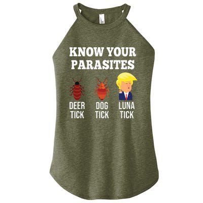 Know Your Parasites Antitrump Funny Luna Tick Resist Women’s Perfect Tri Rocker Tank