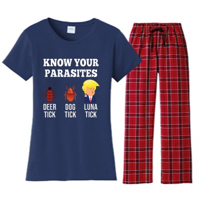 Know Your Parasites Antitrump Funny Luna Tick Resist Women's Flannel Pajama Set