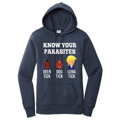 Know Your Parasites Antitrump Funny Luna Tick Resist Women's Pullover Hoodie