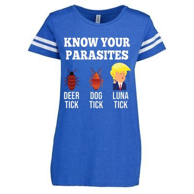 Know Your Parasites Antitrump Funny Luna Tick Resist Enza Ladies Jersey Football T-Shirt