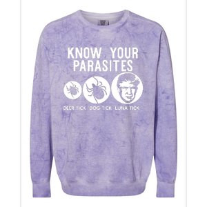 Know Your Parasites Antitrump Resist Funny Gift Colorblast Crewneck Sweatshirt