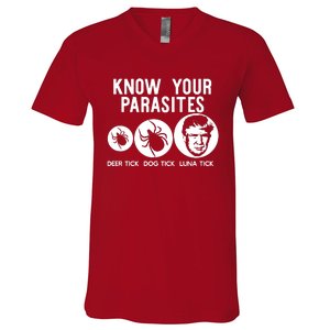 Know Your Parasites Antitrump Resist Funny Gift V-Neck T-Shirt