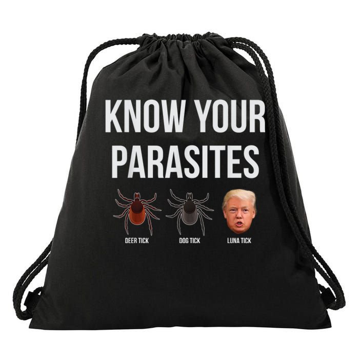 Know Your Parasites Dump President Trump Parasite Lunatic Drawstring Bag