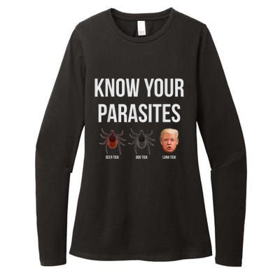 Know Your Parasites Dump President Trump Parasite Lunatic Womens CVC Long Sleeve Shirt