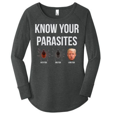 Know Your Parasites Dump President Trump Parasite Lunatic Women's Perfect Tri Tunic Long Sleeve Shirt