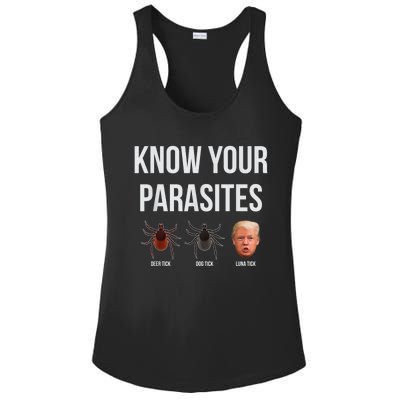 Know Your Parasites Dump President Trump Parasite Lunatic Ladies PosiCharge Competitor Racerback Tank