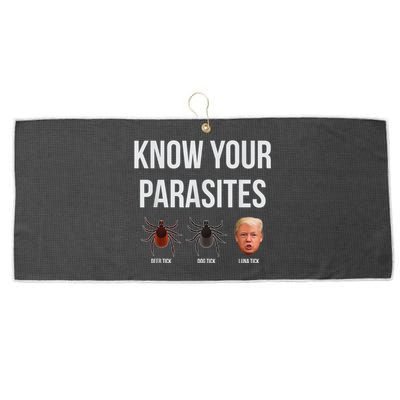 Know Your Parasites Dump President Trump Parasite Lunatic Large Microfiber Waffle Golf Towel