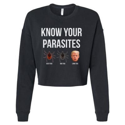 Know Your Parasites Dump President Trump Parasite Lunatic Cropped Pullover Crew