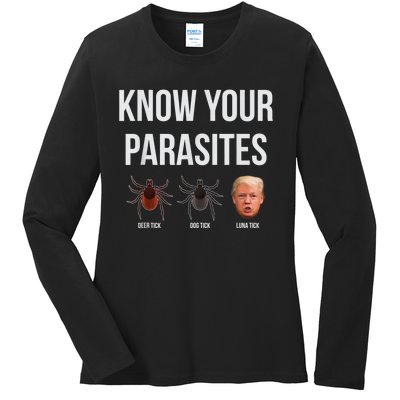 Know Your Parasites Dump President Trump Parasite Lunatic Ladies Long Sleeve Shirt