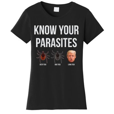 Know Your Parasites Dump President Trump Parasite Lunatic Women's T-Shirt