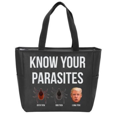 Know Your Parasites Dump President Trump Parasite Lunatic Zip Tote Bag