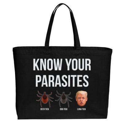 Know Your Parasites Dump President Trump Parasite Lunatic Cotton Canvas Jumbo Tote