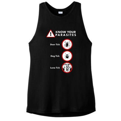 Know Your Parasites Funny Anti Trump And Ticks Ladies PosiCharge Tri-Blend Wicking Tank