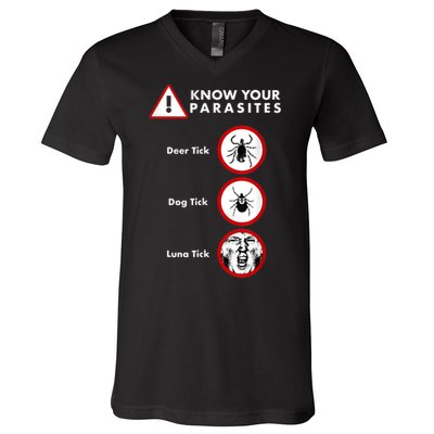 Know Your Parasites Funny Anti Trump And Ticks V-Neck T-Shirt