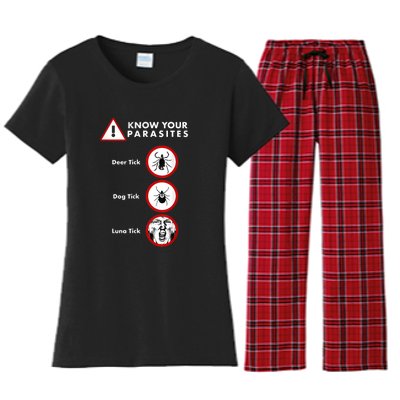 Know Your Parasites Funny Anti Trump And Ticks Women's Flannel Pajama Set