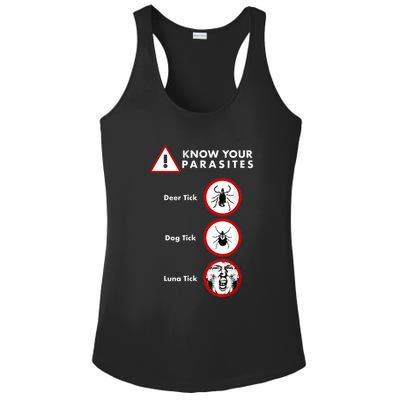 Know Your Parasites Funny Anti Trump And Ticks Ladies PosiCharge Competitor Racerback Tank