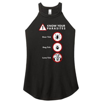 Know Your Parasites Funny Anti Trump And Ticks Women's Perfect Tri Rocker Tank