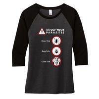 Know Your Parasites Funny Anti Trump And Ticks Women's Tri-Blend 3/4-Sleeve Raglan Shirt