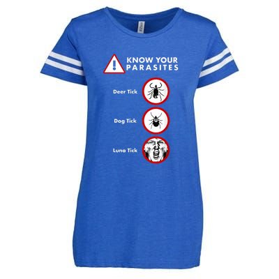 Know Your Parasites Funny Anti Trump And Ticks Enza Ladies Jersey Football T-Shirt